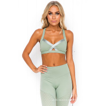 Conjunto de 2 peças de sutiã esportivo e calça de ioga Conjunto push up para roupas de ginástica femininas